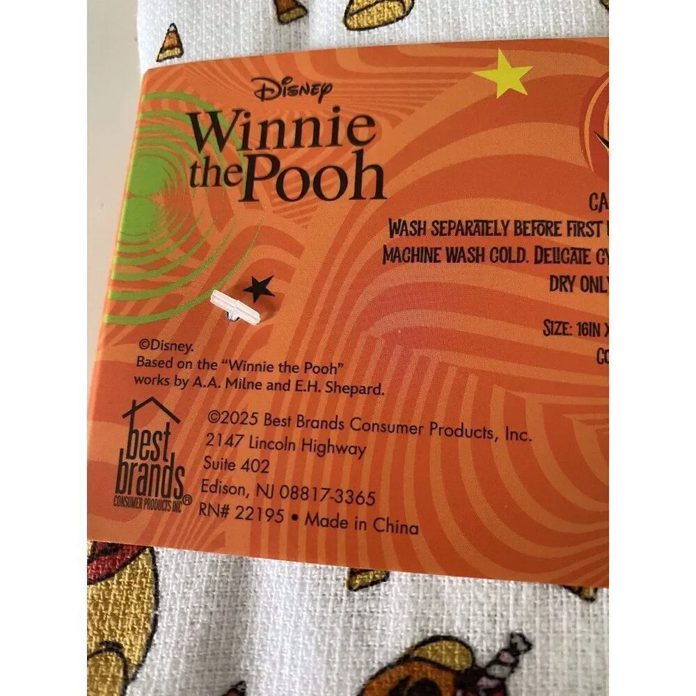 3‎ Pack Disney Winnie The Pooh Halloween Candy Corn Kitchen Towels 16 X 26” NEW